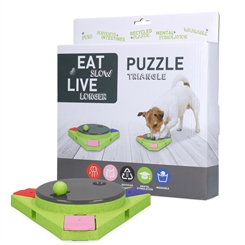 Eat Slow Live Longer Puzzle Triangle - Aktivitets legetøj til hunde